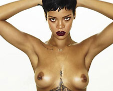 barbados born popstar rihanna tits